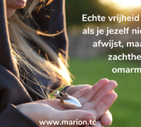 Echte vrijheid ontstaat als je jezelf niet langer afwijst maar met zachtheid omarmt